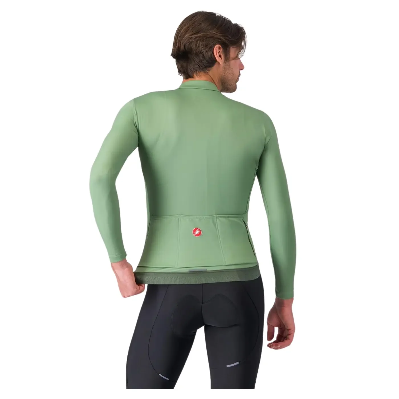 Castelli Espresso Thermal Jersey - Green Pepper / Deep Green - Image 2