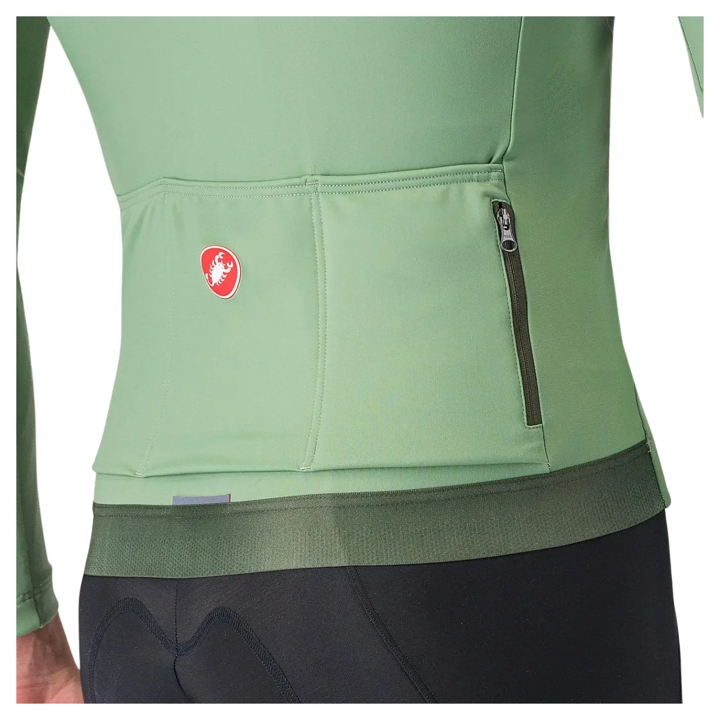 Castelli Espresso Thermal Jersey - Green Pepper / Deep Green - Image 3