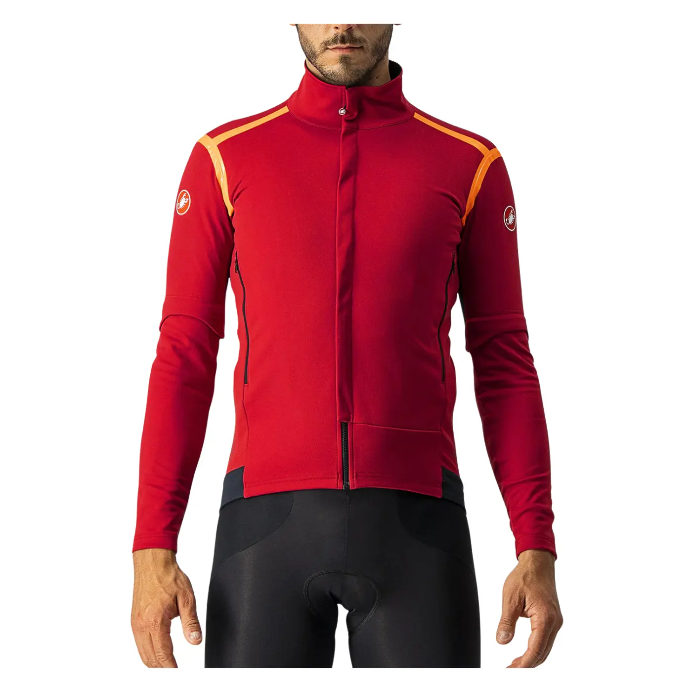 Castelli Perfetto RoS Convertible Cycling Jacket - Pro Red/Brilliant Orange