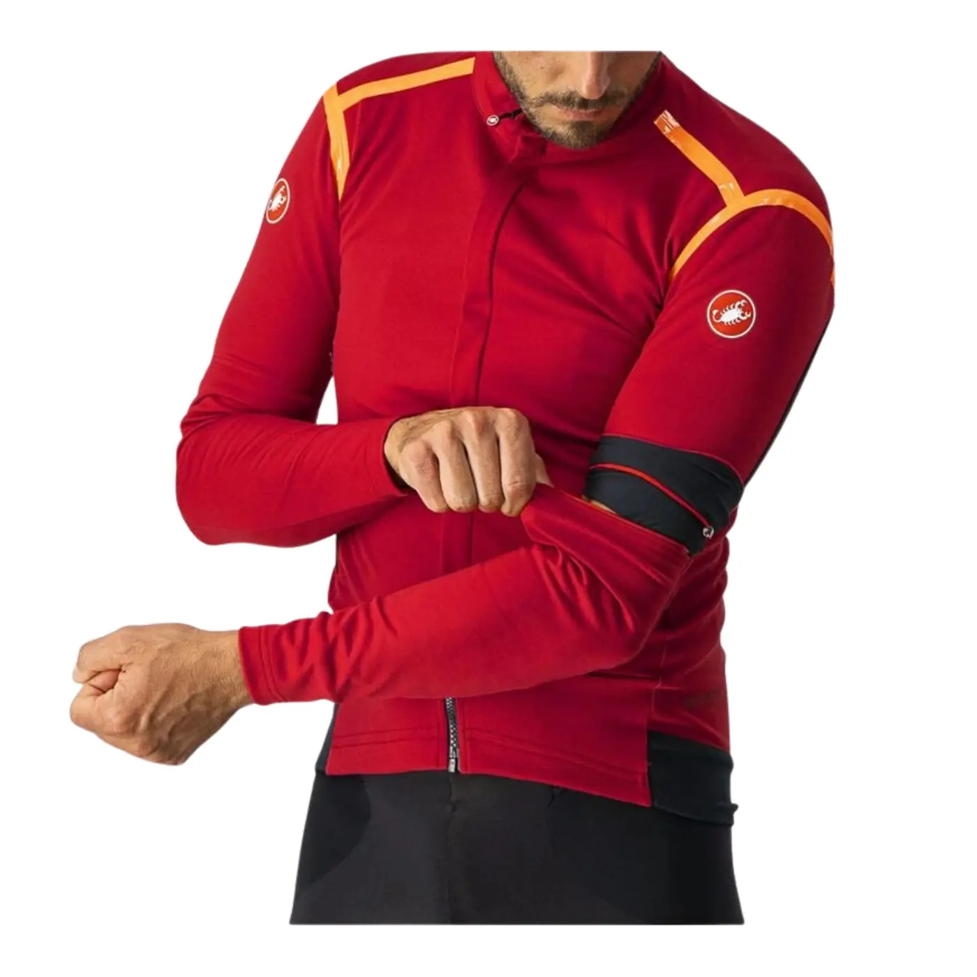 Castelli Perfetto RoS Convertible Cycling Jacket - Pro Red/Brilliant Orange - Image 3