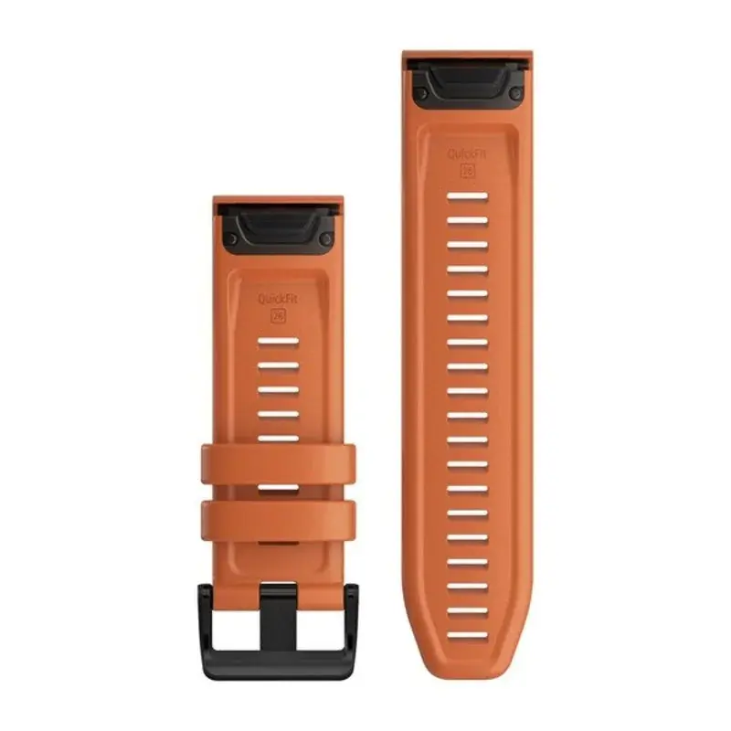 Garmin QuickFit 26 Watch Band - Ember Orange Silicone - Image 2
